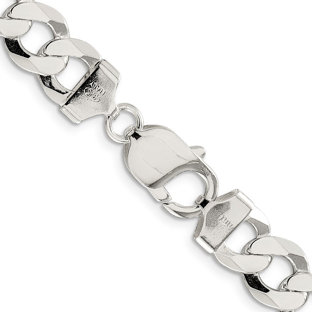 Sterling Silver 9.75mm Flat Curb Chain 18 Inches