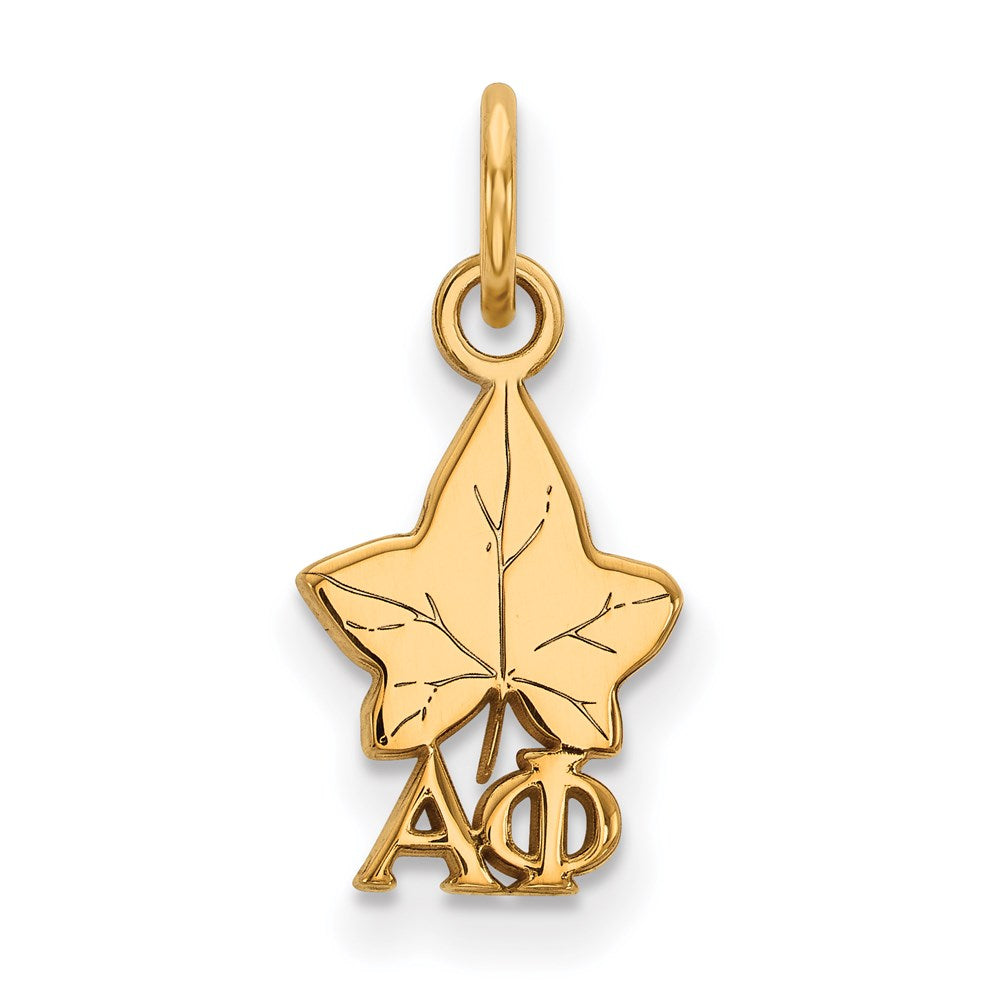 Beautiful Sterling Silver w/GP LogoArt Alpha Phi XS Pendant