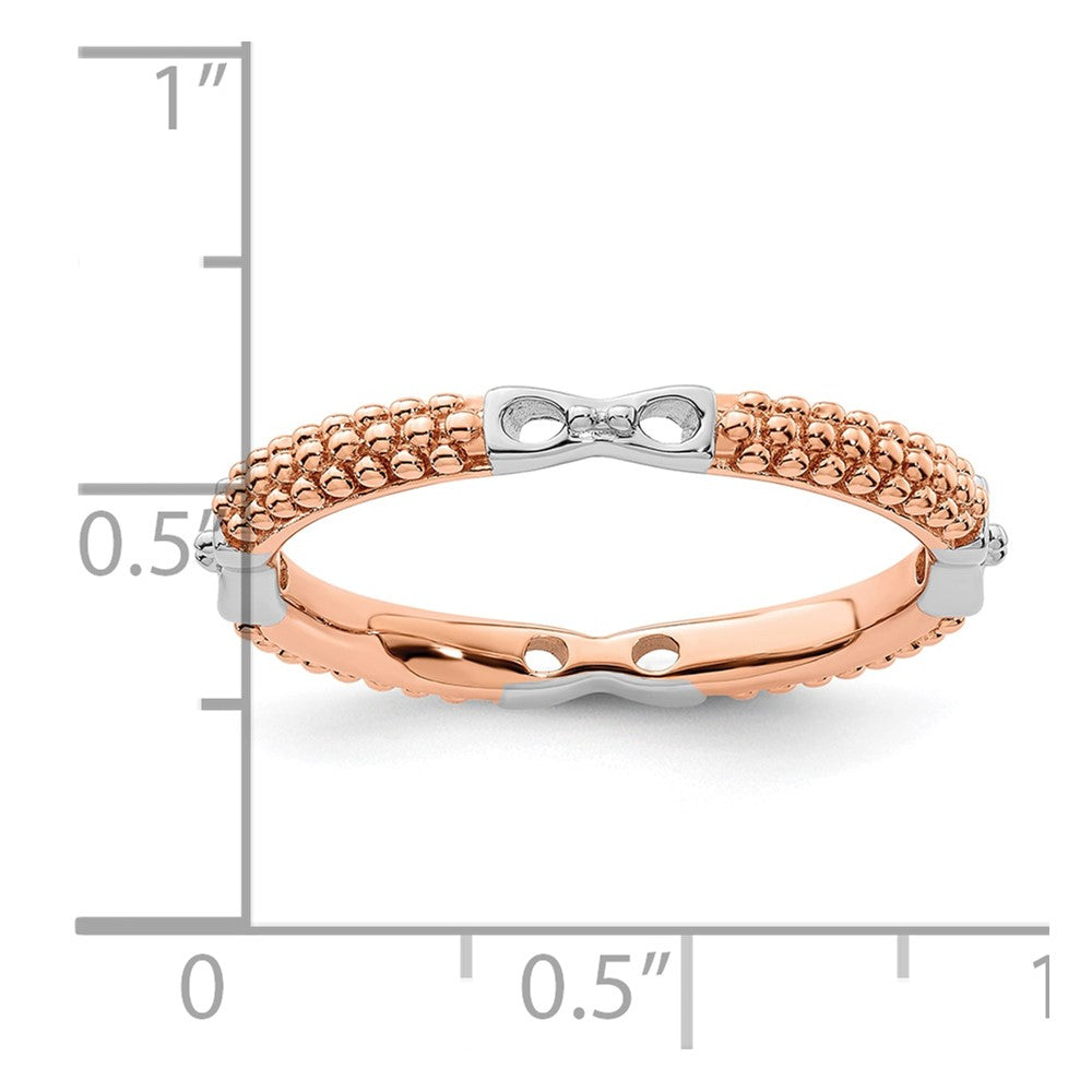 Sterling Silver Stackable Expressions Rose Gold-plated Polished Ring