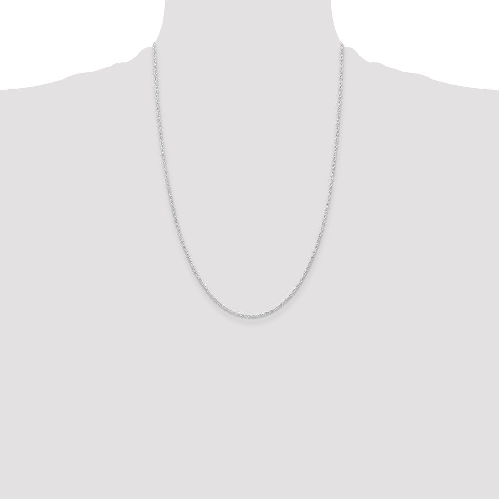 10K White Gold 1.15mm Carded Cable Rope Chain