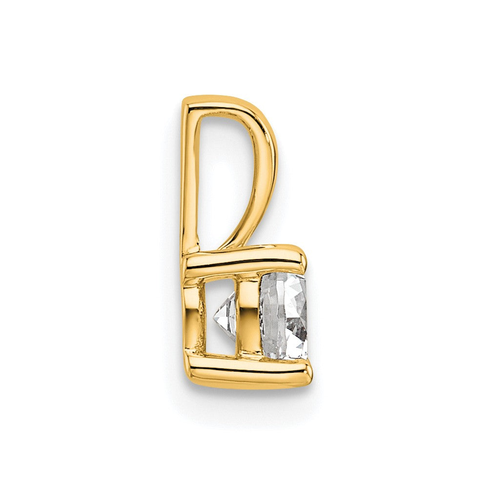 14k 1/2 carat Lab Grown Diamond VS/SI+ G+ Round Complete Four Prong Pendant