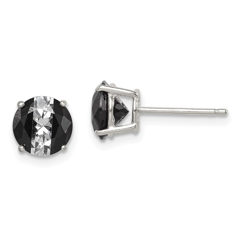 Sterling Silver Polish Rhod-plated Created Ruby Heart Post Dangle Earrings