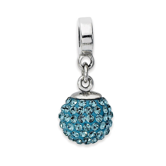 Sterling Silver Reflections Dec Preciosa Crystal Ball Dangle Bead
