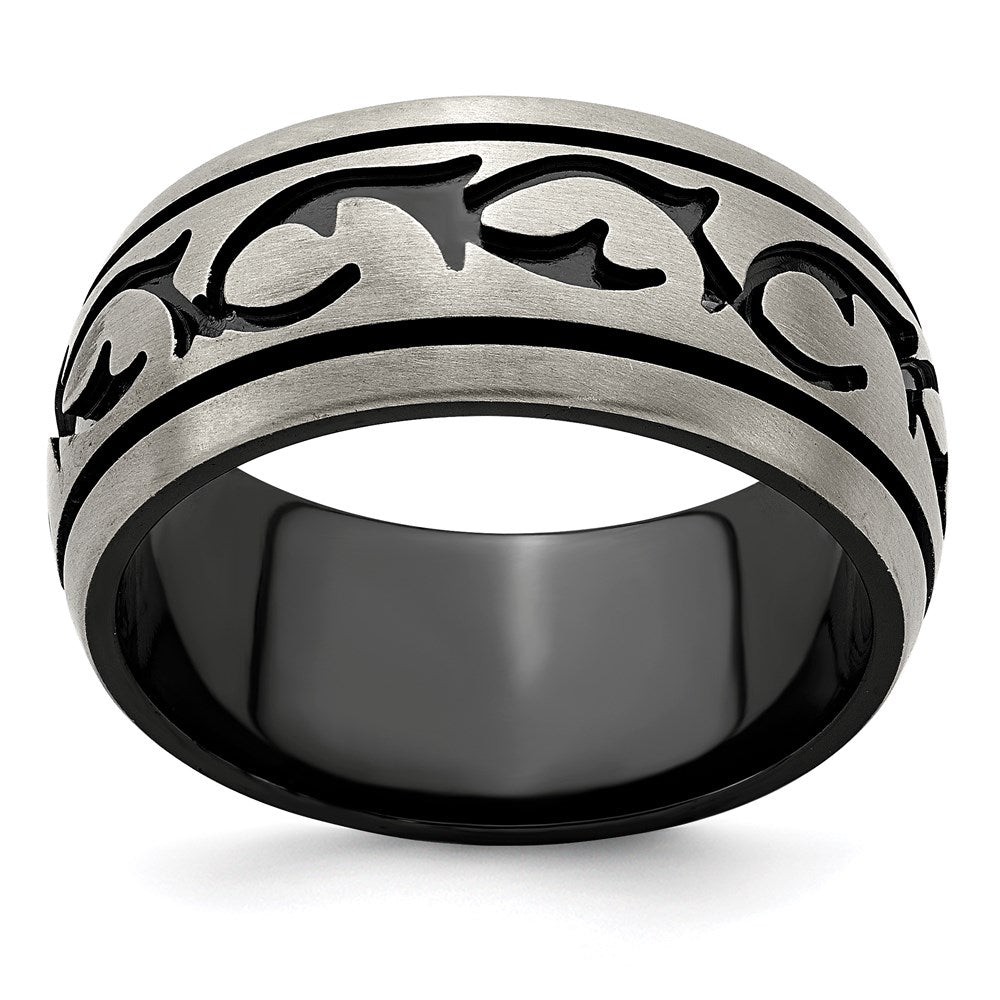 Edward Mirell Black Ti &Titanium Brushed 10mm Band