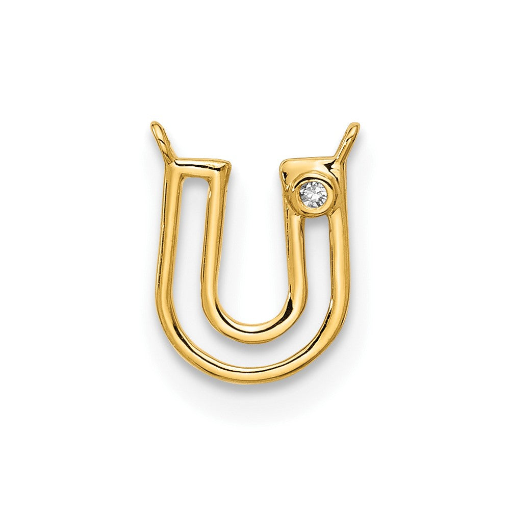 Stella & Dot 10ky Diamond Initial U Charm Element