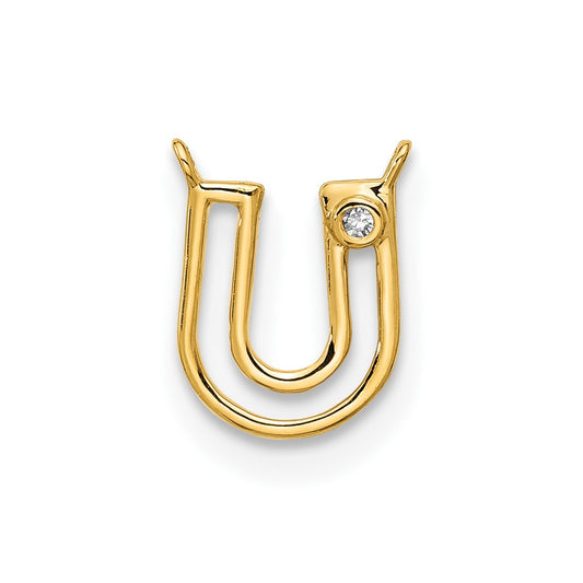 Stella & Dot 10ky Diamond Initial U Charm Element