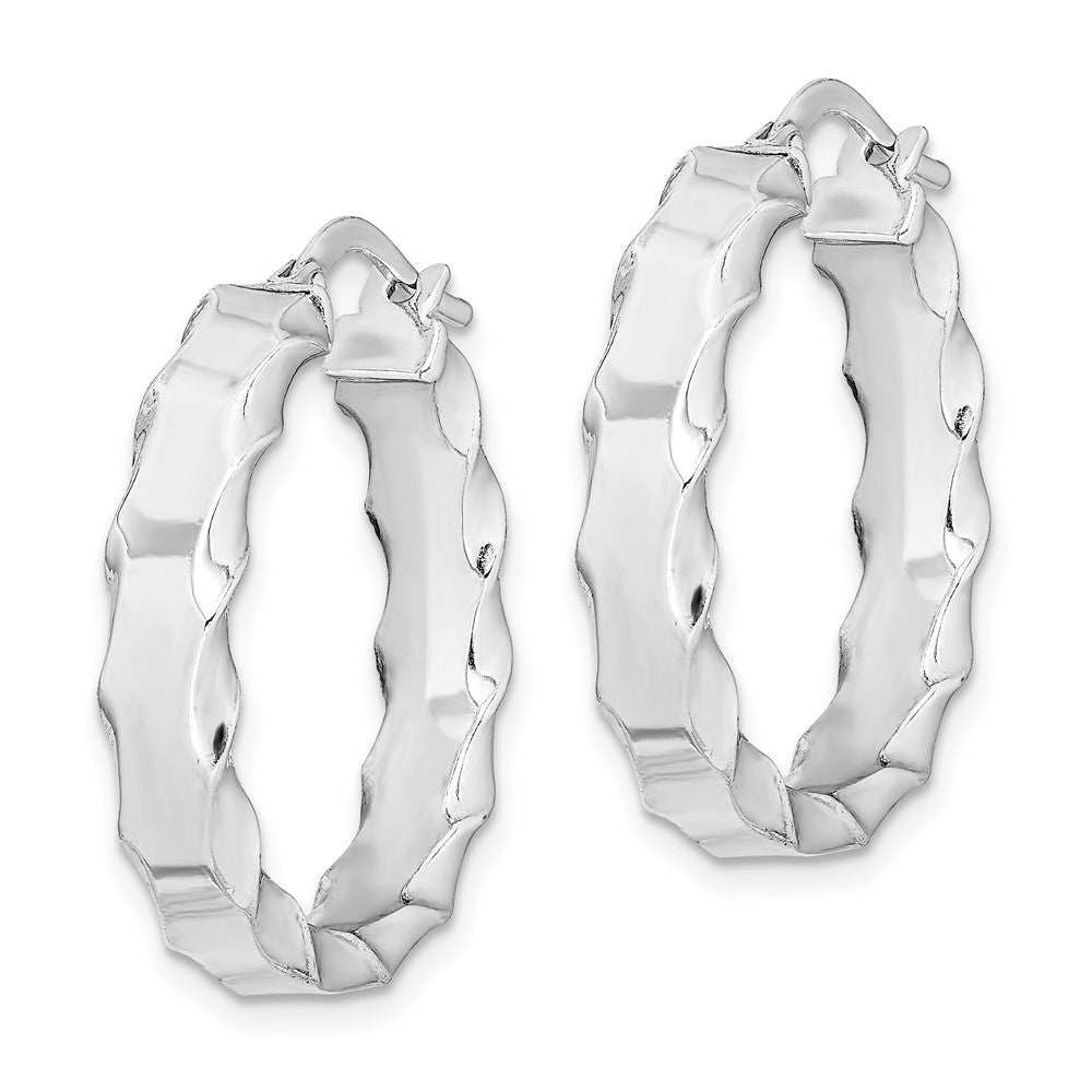 Sterling Silver Rhodium & Diam. Teardrop Post Dangle Earrings