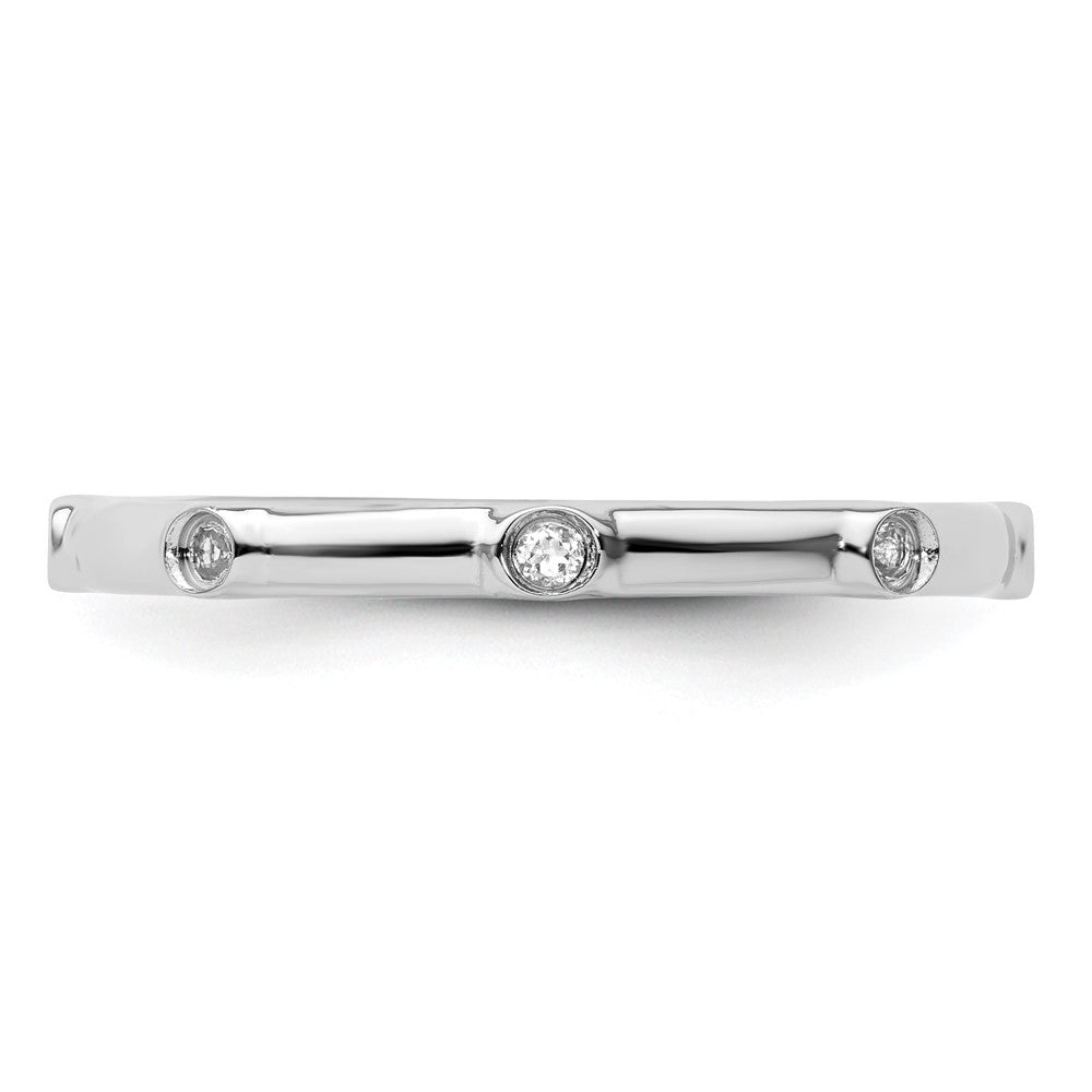 Sterling Silver Stackable Expressions White Topaz Ring Size -10