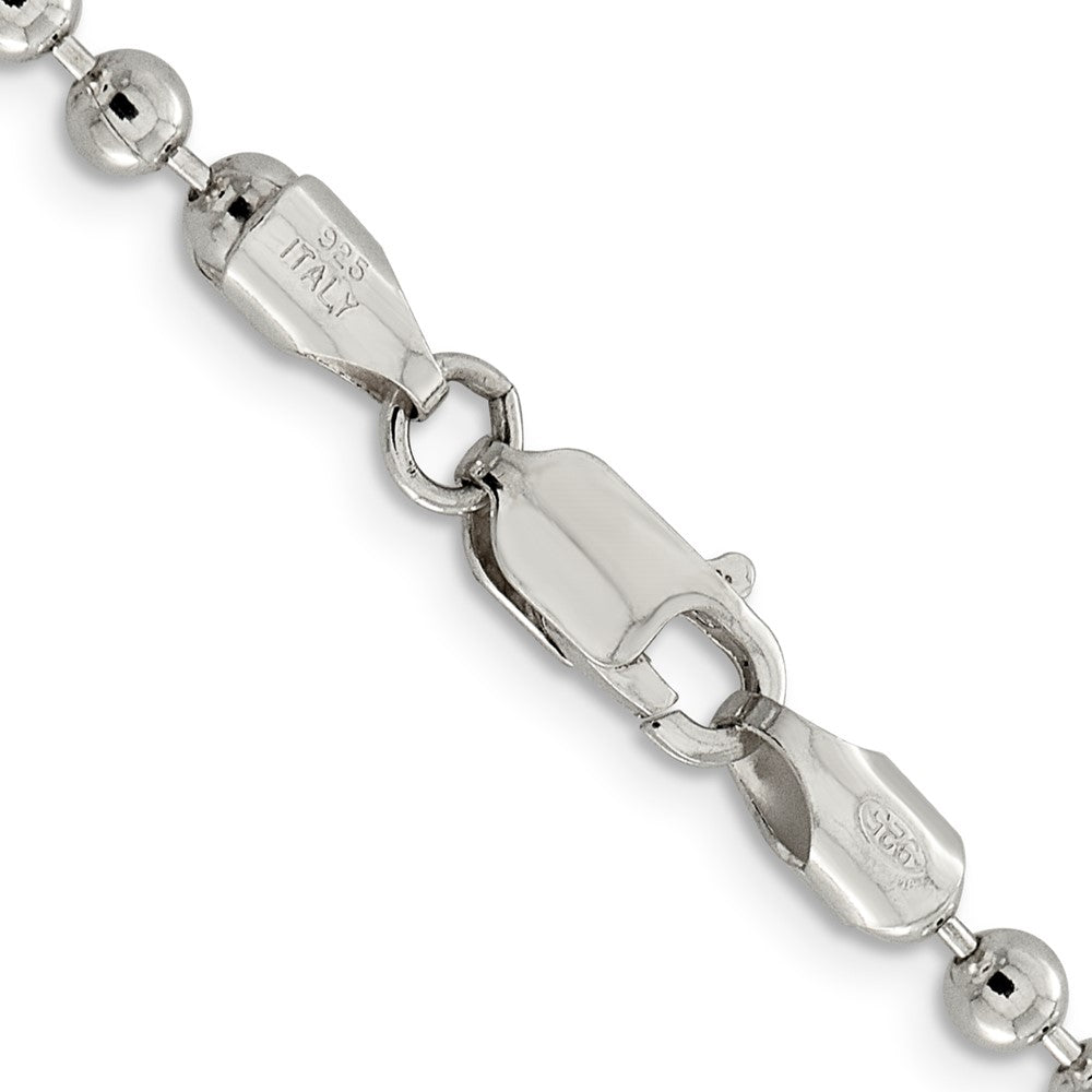 Sterling Silver 4mm Beaded Chain 20 Inches