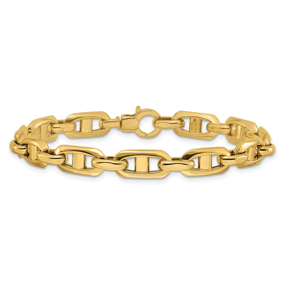 14K Polished Fancy Mariner Link Bracelet 7.5  inches