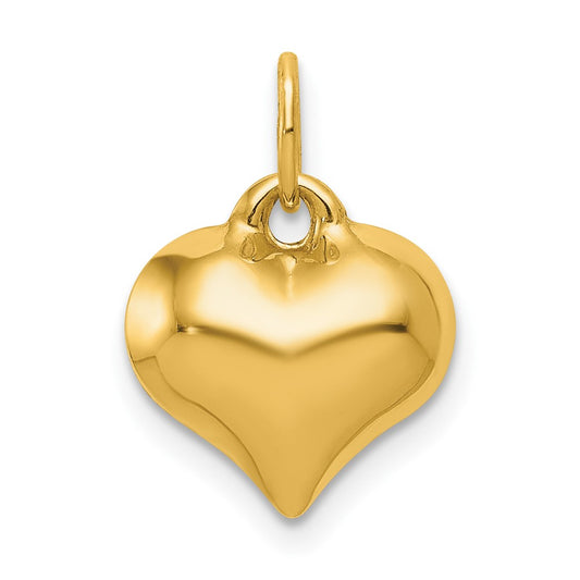 10K Polished 3-D Heart Pendant