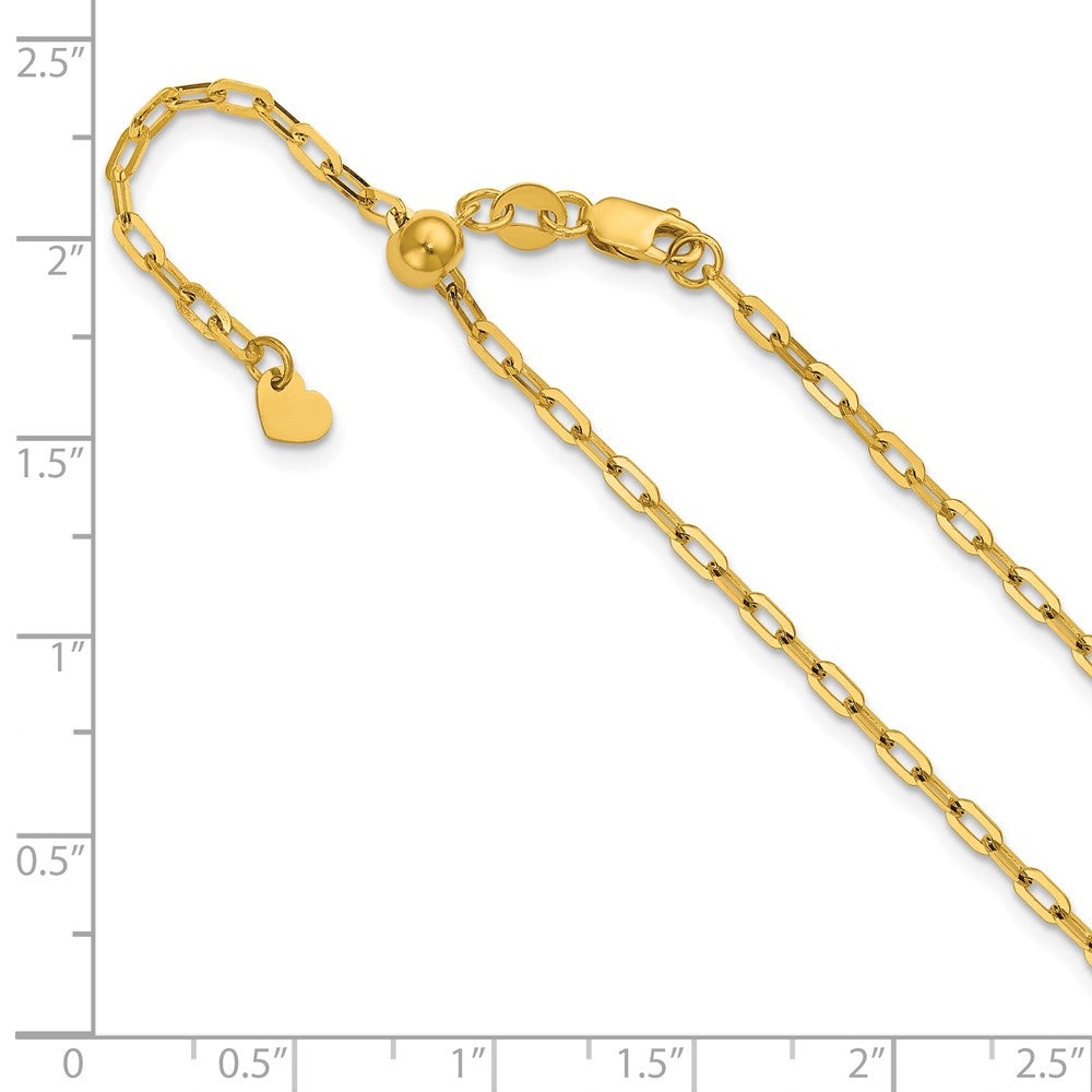 14K Adjustable 2mm Flat Cable Chain