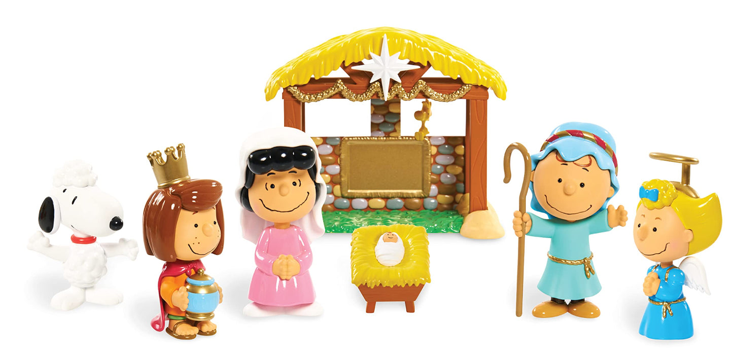 Peanuts Christmas Nativity Figure Set, Decorations and Toys, Kids Toys for Ages 3 up