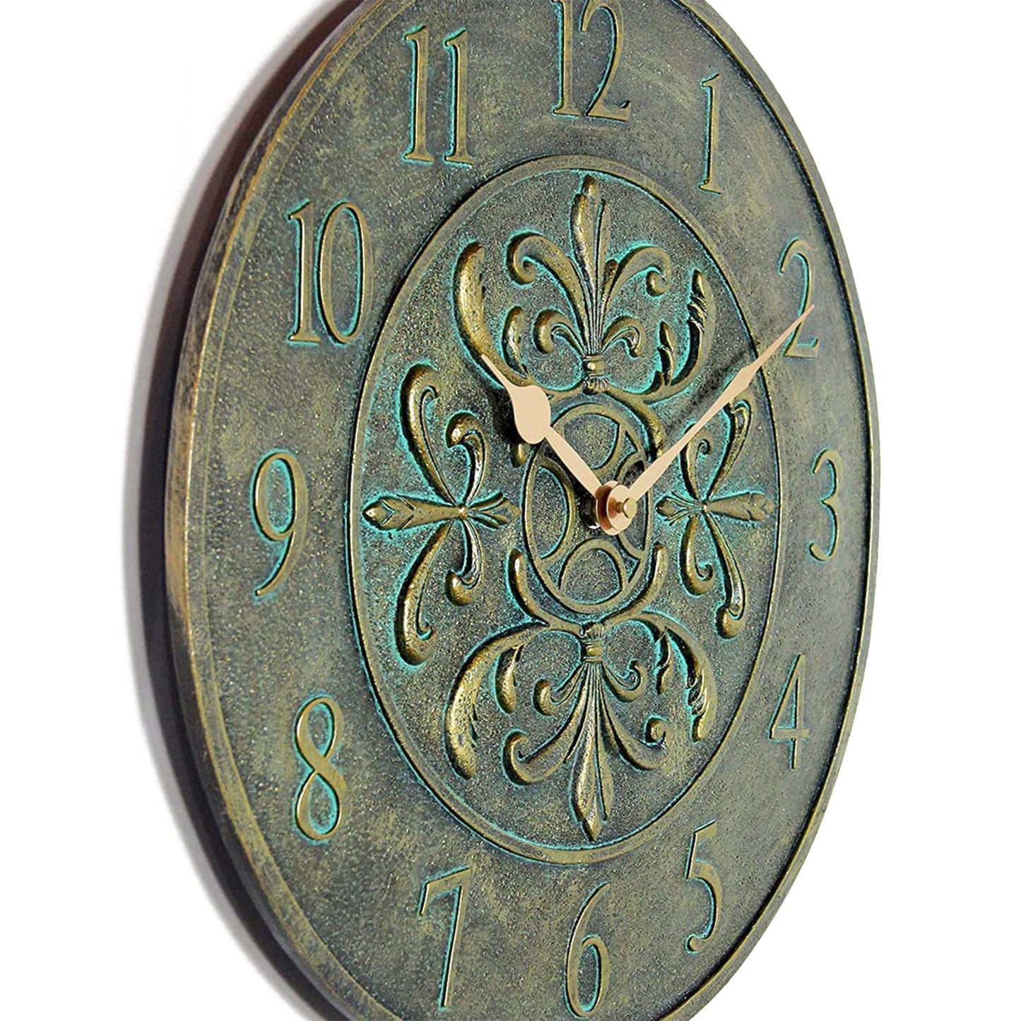 Infinity Instruments Blanc Fleur Weathered Off-White Outdoor 15-inch Analog Wall Clock