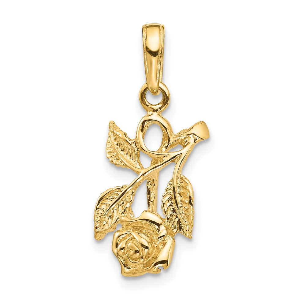 10k Rose Pendant Yellow Gold