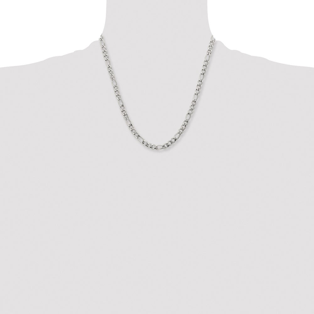 Stainless Steel Polished 6.3mm 20in Figaro Chain