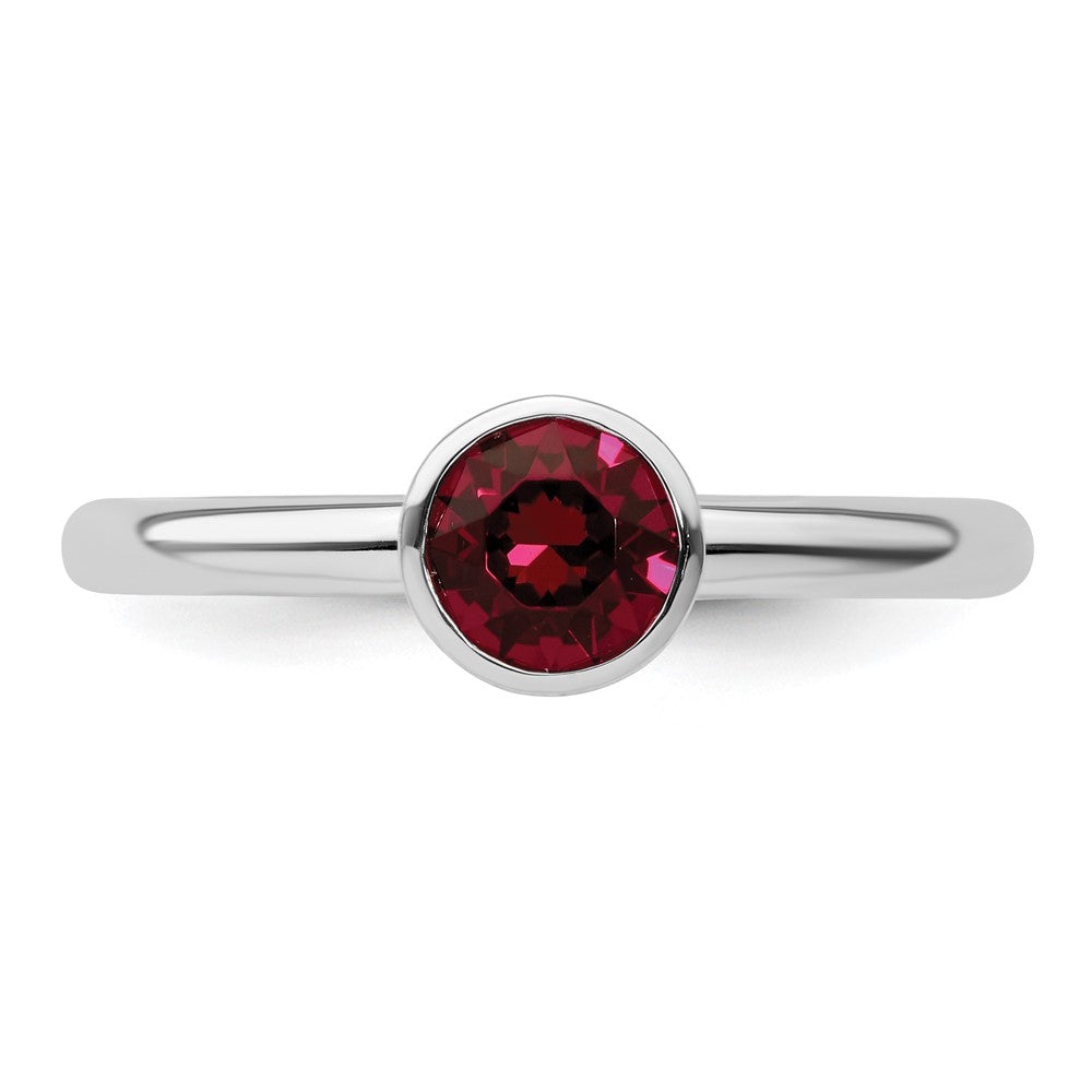 Sterling Silver Stackable Expressions High 5mm July Crystal Ring Size -6
