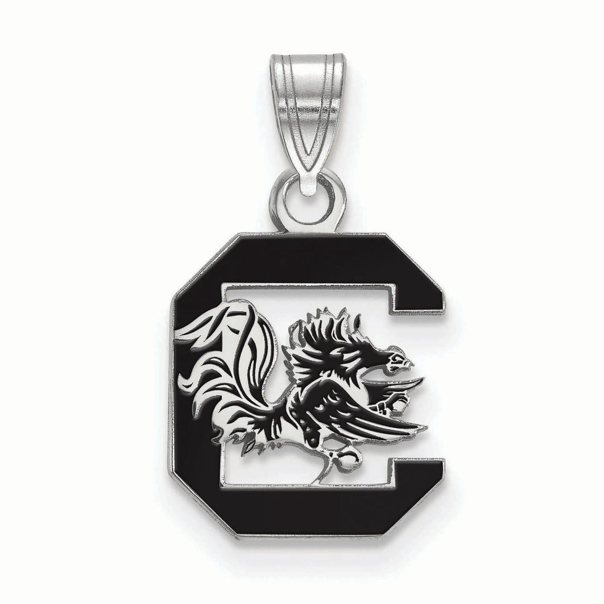 Women's South Carolina Gamecocks Sterling Silver Small Enamel Pendant