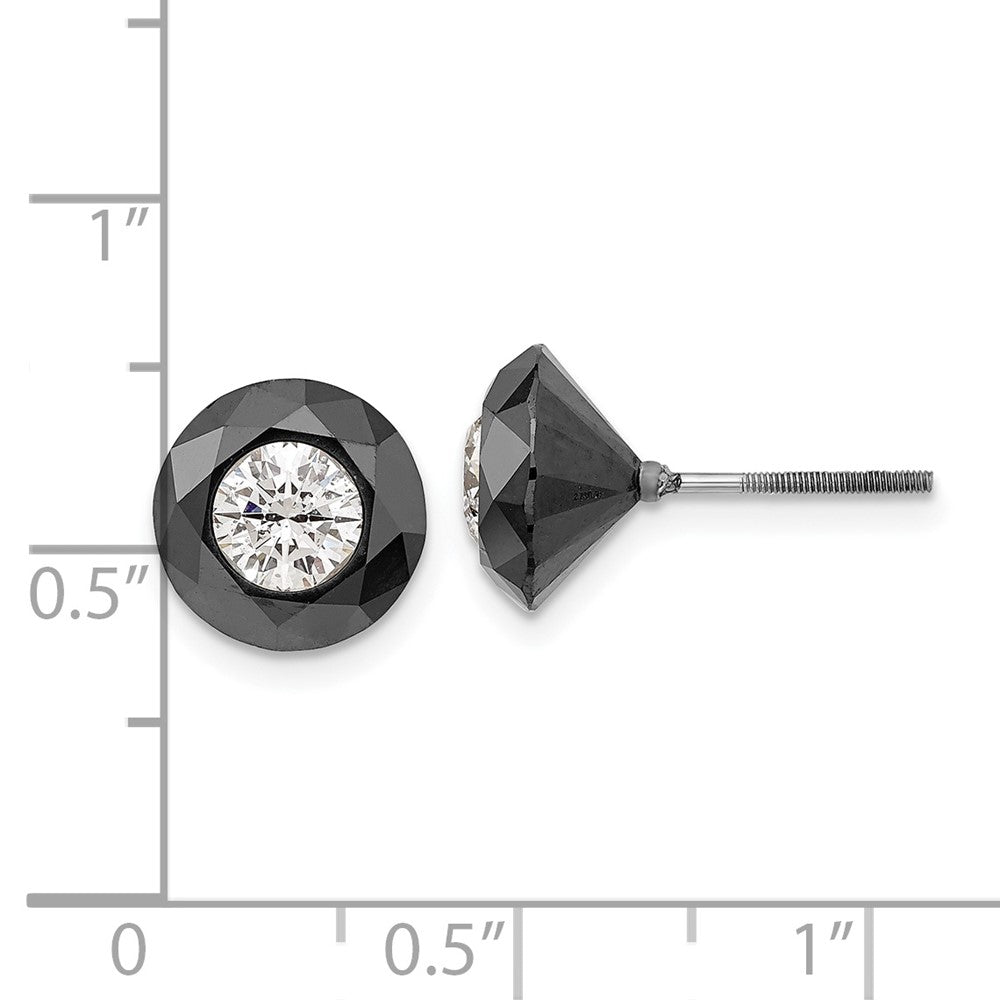 White Night 6.50ct. Black & White AA Diamond Stud Earrings