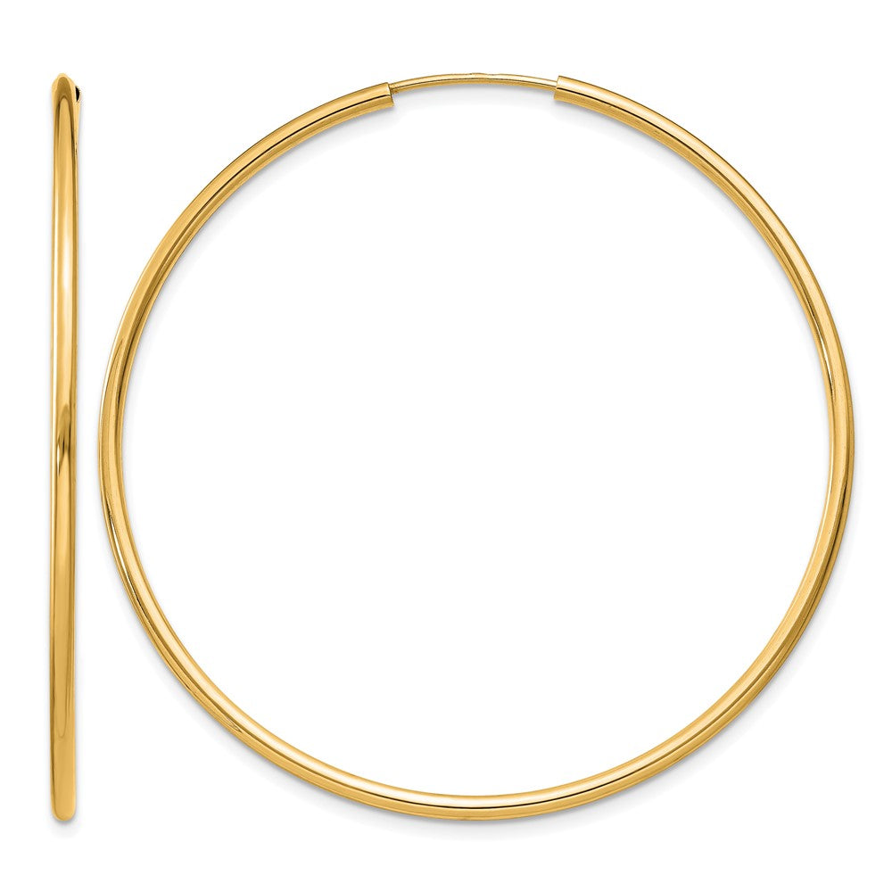 14k 1.50mm Polished Round Endless Hoop Earrings
