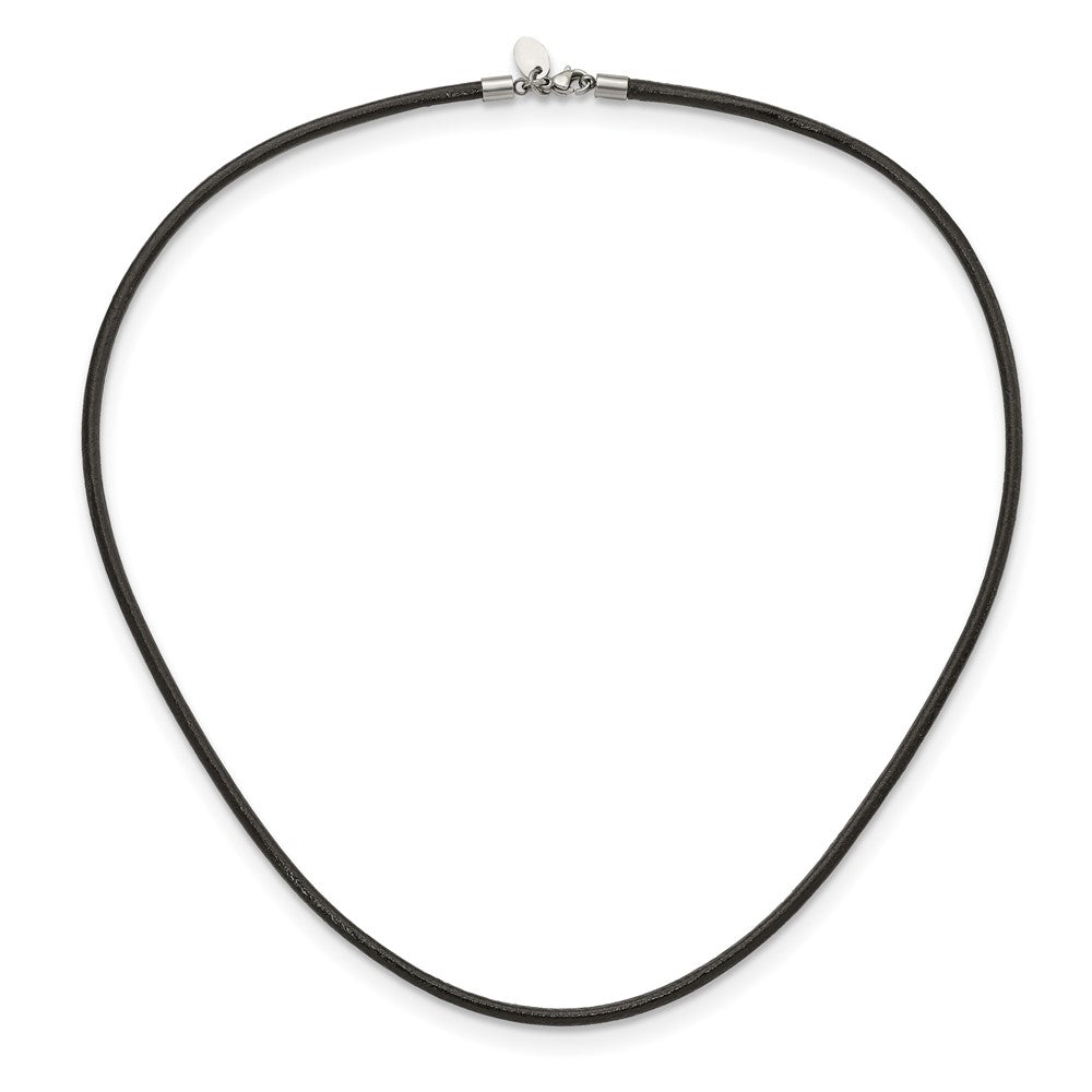 3mm Genuine Leather Greece Textured 18in Necklace