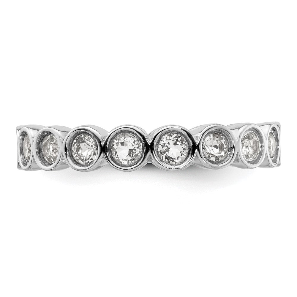 Sterling Silver Stackable Expressions White Topaz Ring Size -7