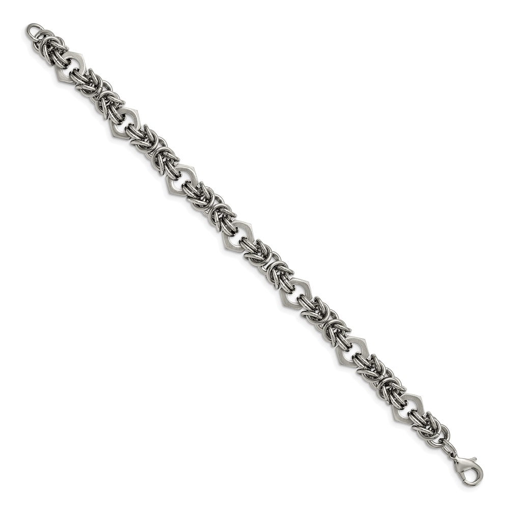 Stainless Steel Brushed and Polished 8.25in Bracelet 8.25 inches