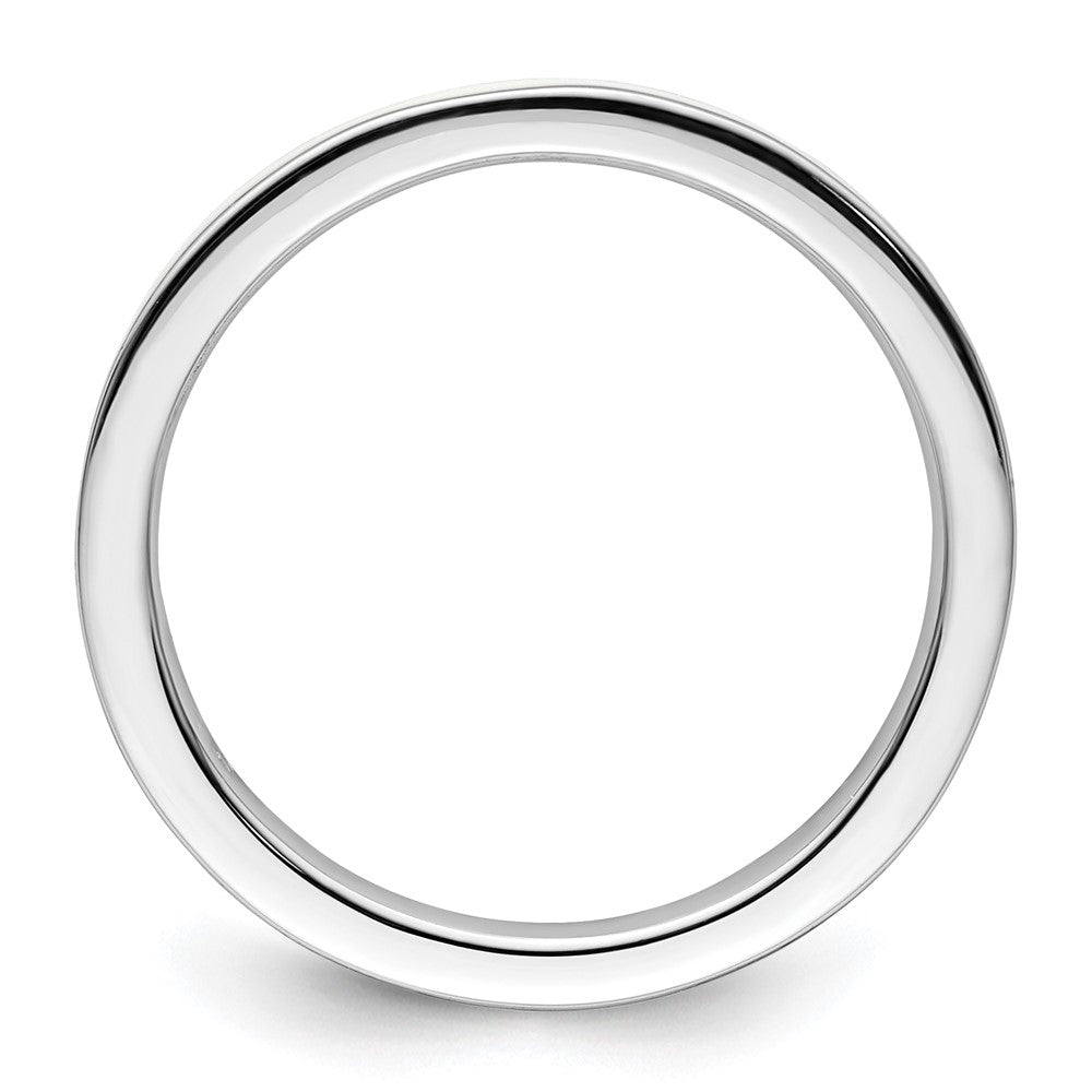 Sterling Silver Stackable Expressions White Enameled 2.25mm Ring Size -6