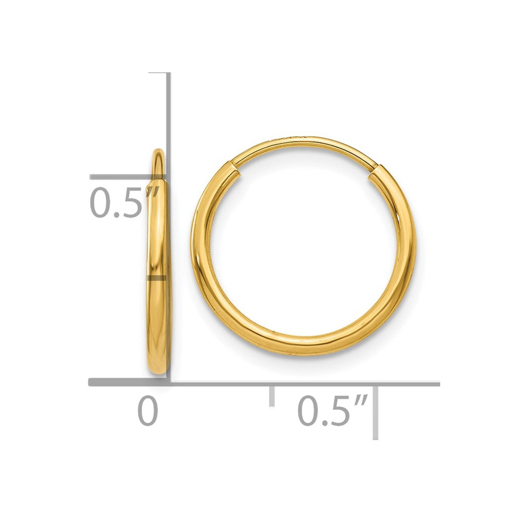 14k 1.00mm Endless Hoop Earring