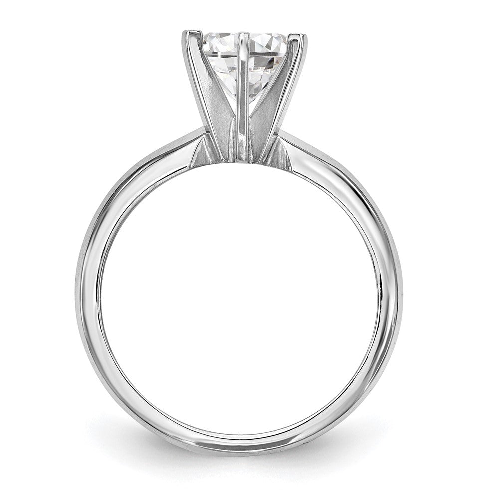 14k White Gold 1 carat Lightweight Knife Edge/Half-Round 6-Prong Round Solitaire Ring Mounting