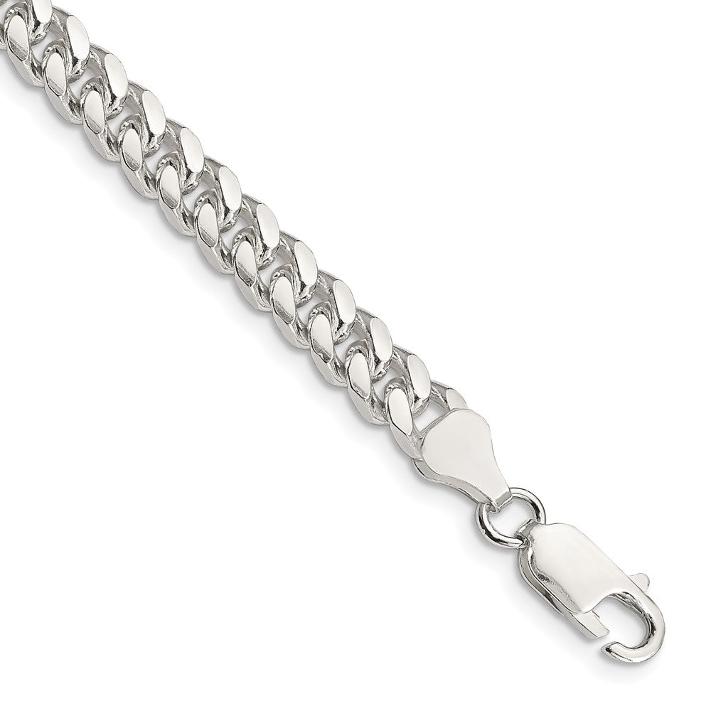 Sterling Silver 6mm Domed w/ Side D/C Curb Chain 9 inches