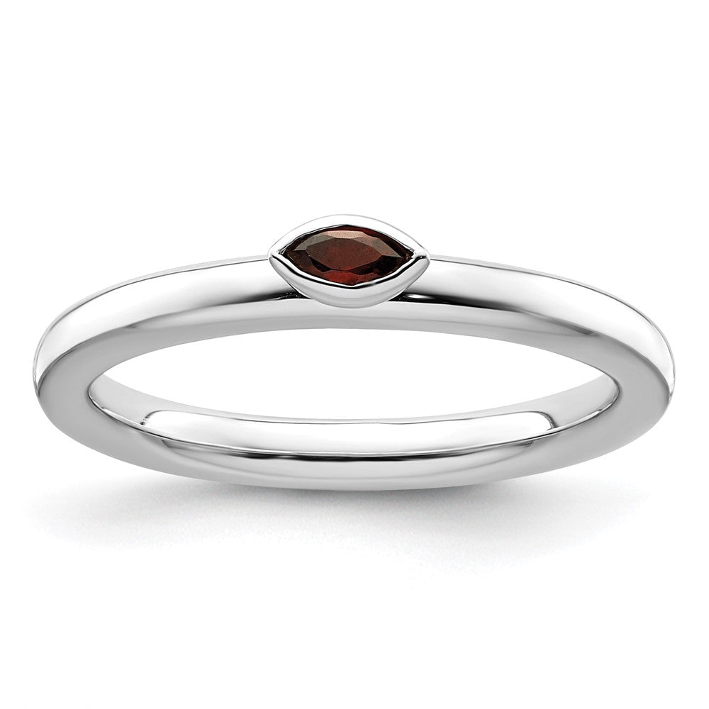 Sterling Silver Stackable Expressions Garnet Ring Size -5