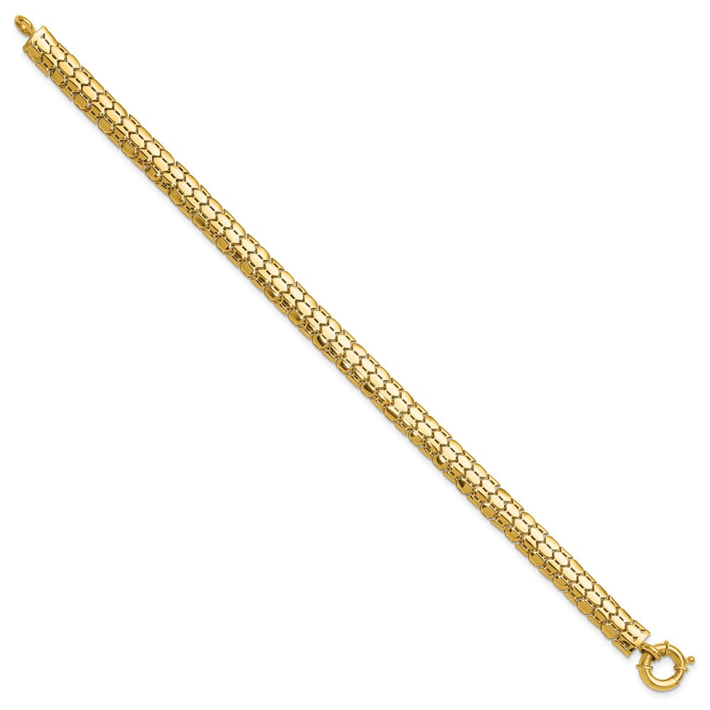 10K Polished Fancy Link Bracelet 7.5  inches