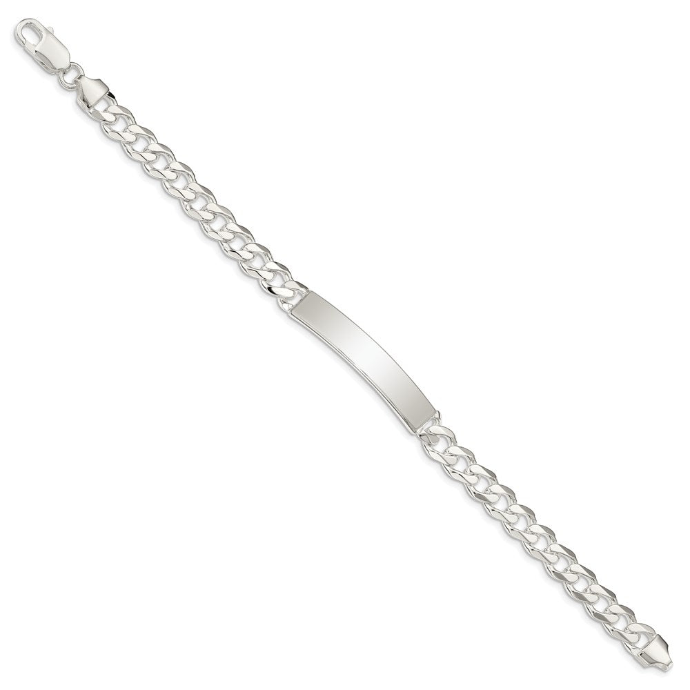 Sterling Silver Curb Link ID Bracelet 8 inches