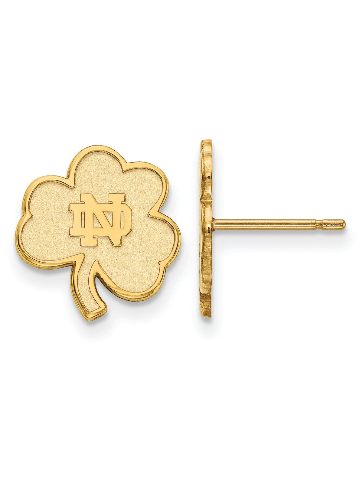 14k Yellow Gold Logoart University Of Notre Dame Extra Small Post Earrings Female Adult