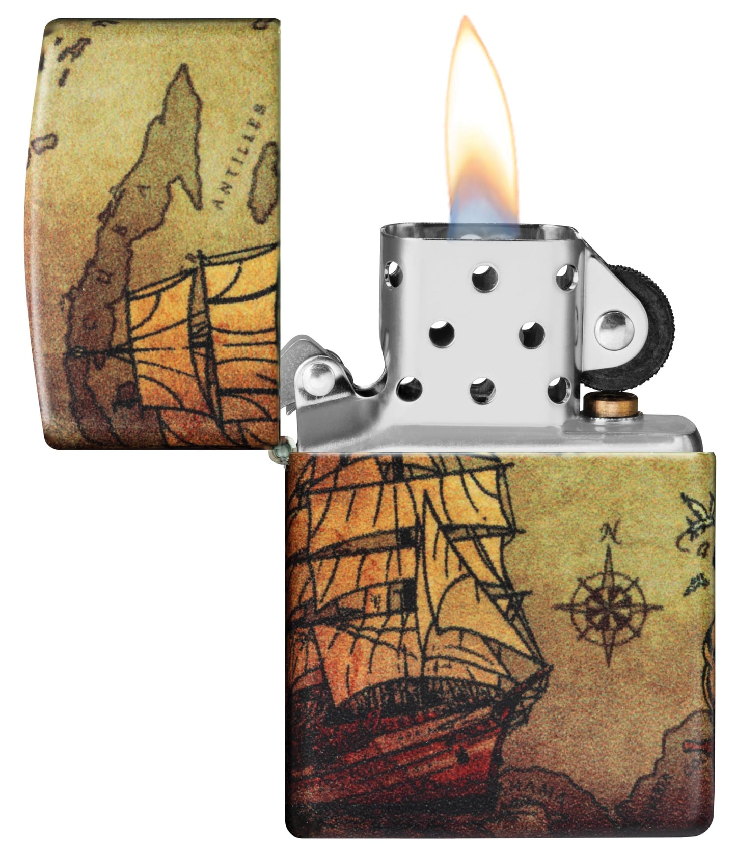 Zippo Pirate Ship 540 Color Pocket Lighter