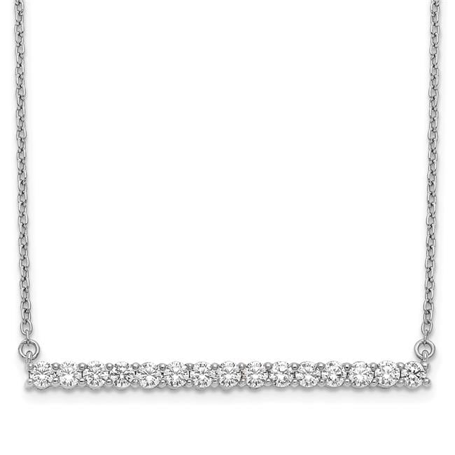 14k White Gold 3/4 carat Diamond Bar 18 inch Necklace