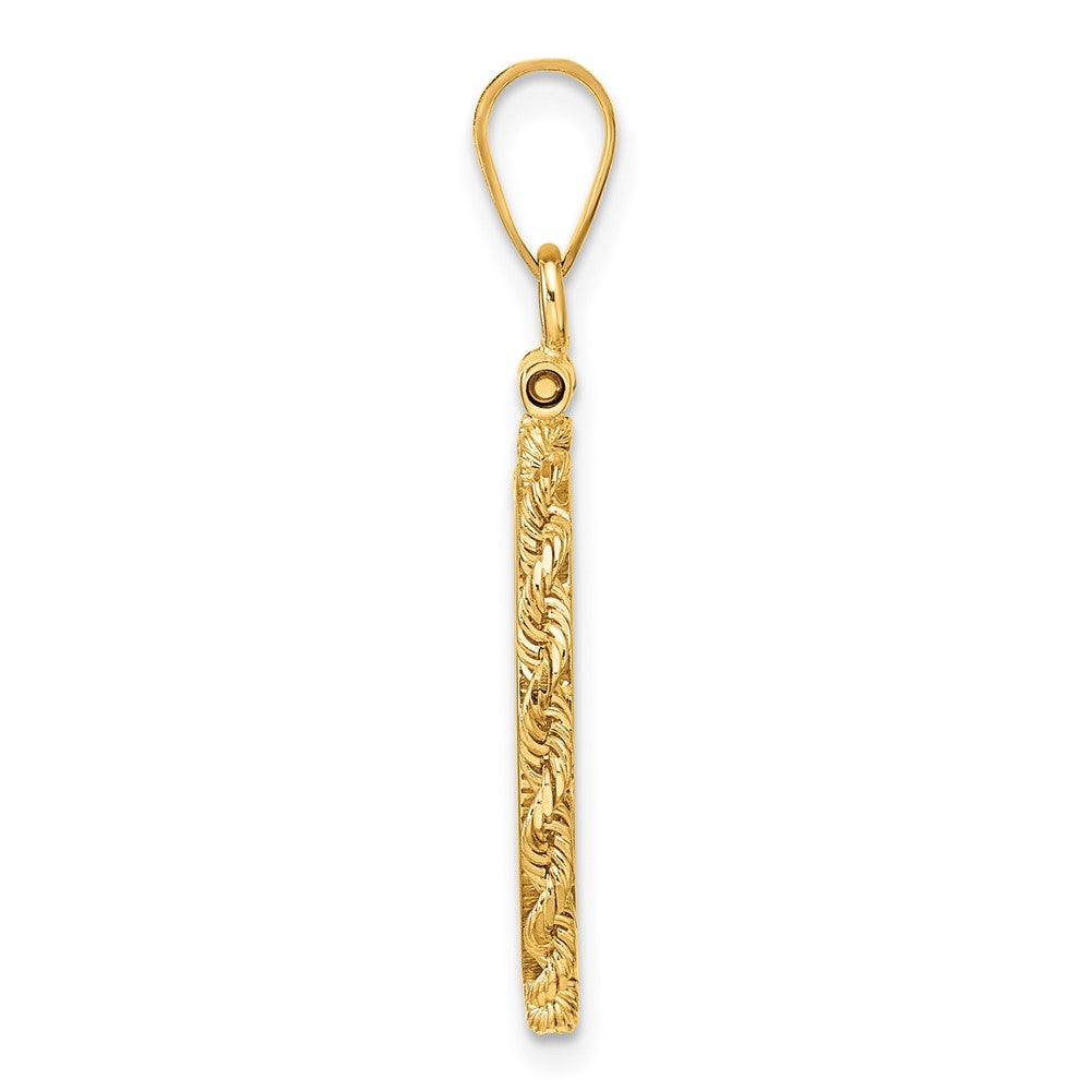 Wideband Distinguished Coin Jewelry 10k Polished Rope 16.5mm x 1.35mm Screw Top Coin Bezel Pendant