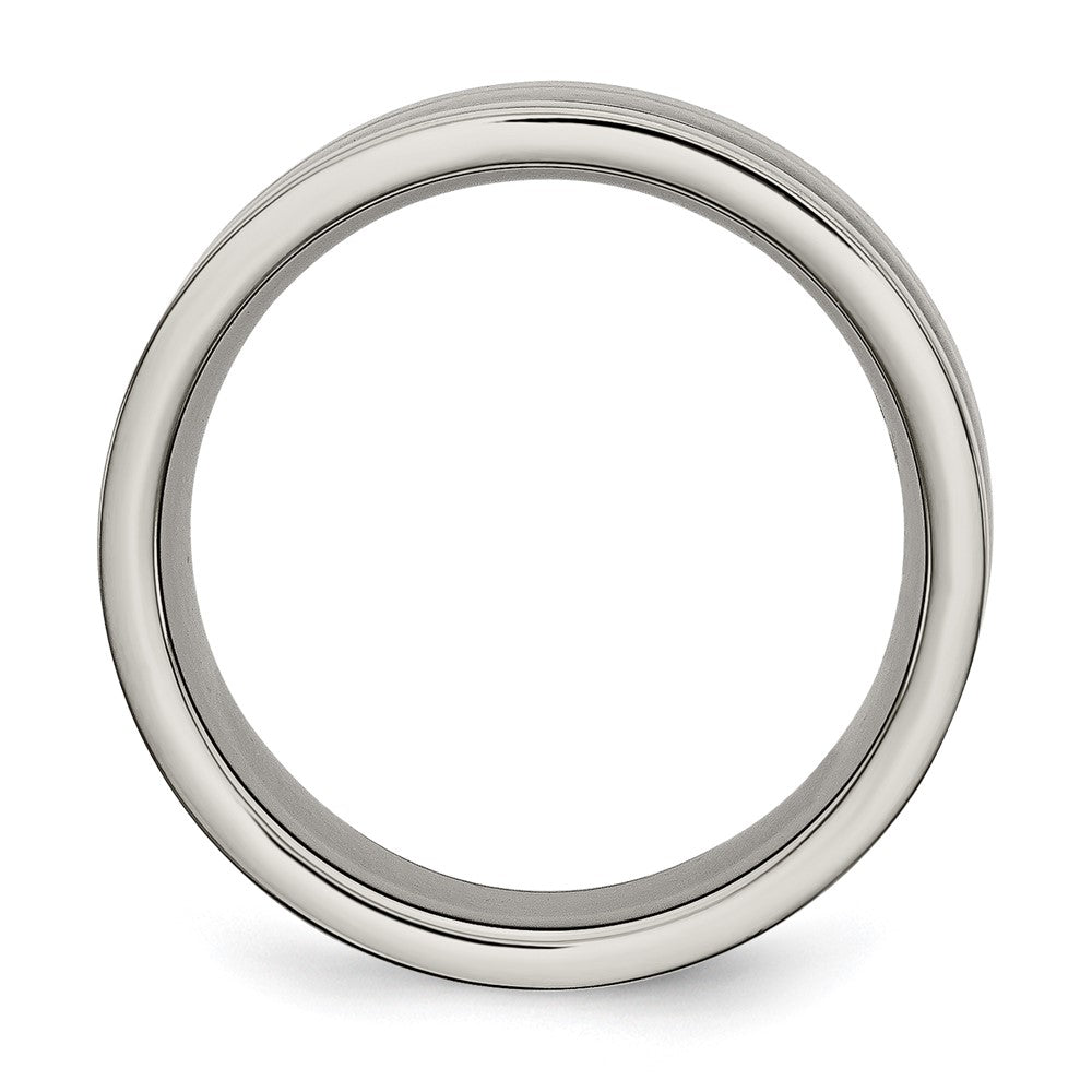 Titanium Polished w/Black Carbon Fiber Inlay 8mm Band Size - 8