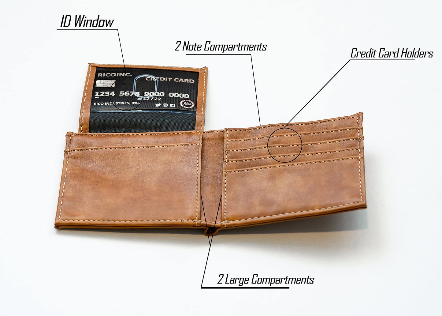 Cleveland NBA Cavaliers Laser Engraved Brown Billfold Wallet