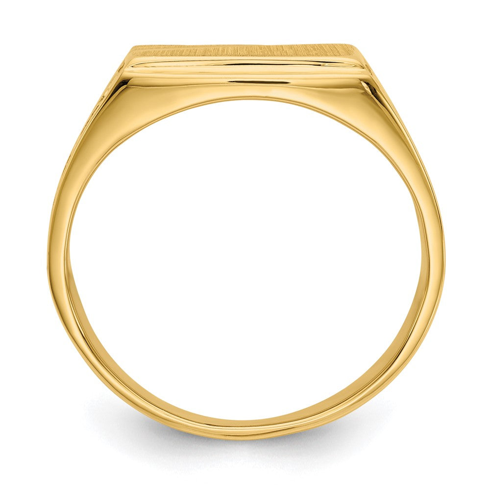 14k 8.5x13.0mm Open Back Men's Signet Ring Size 10