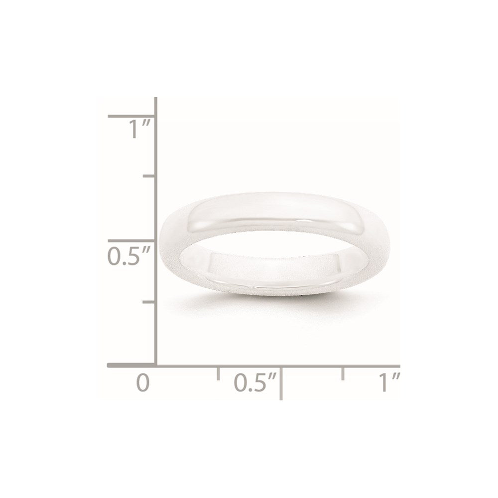 Ceramic White 4mm Polished Band Size - 8.5