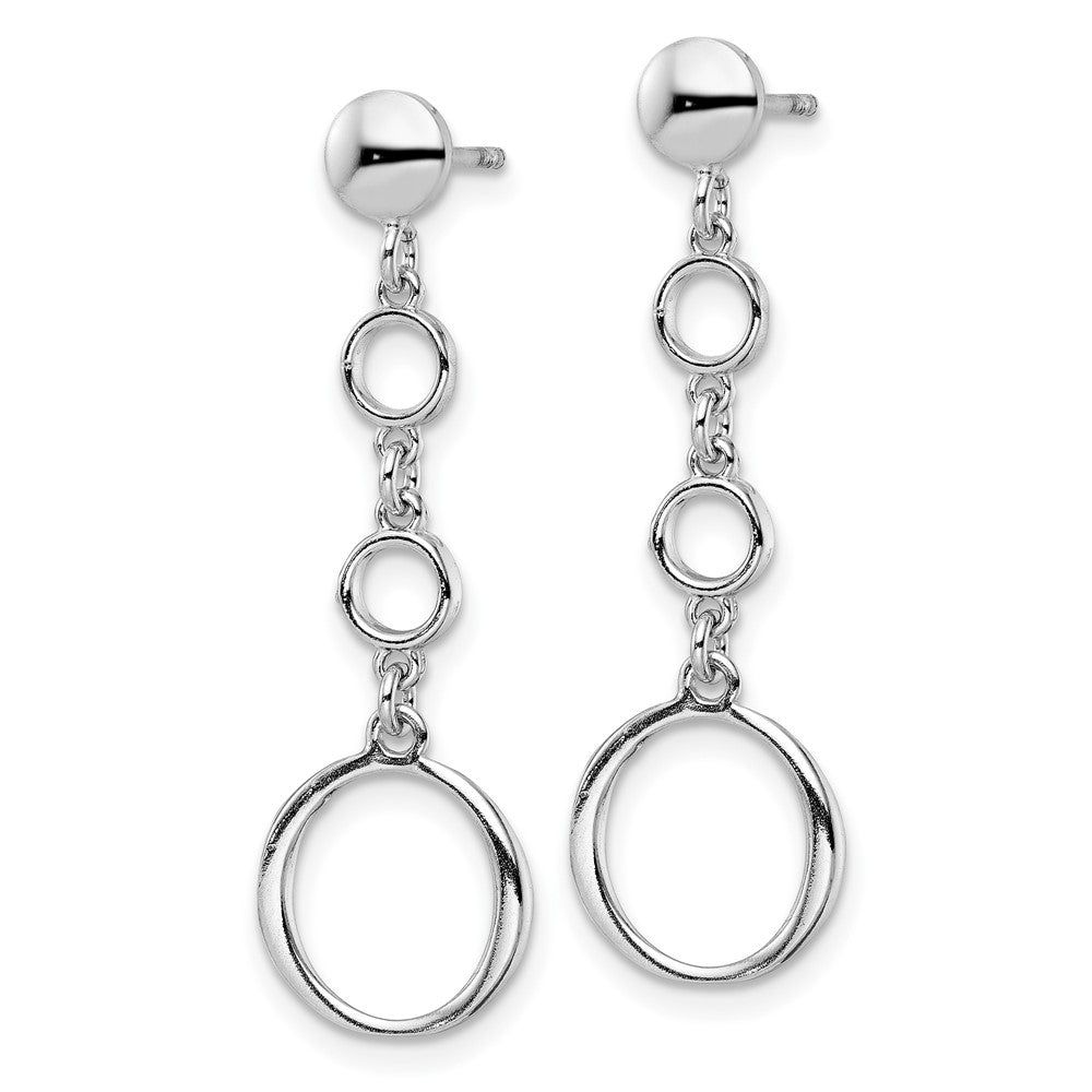 Sterling Silver Rhod-plated Post Dangle Earrings