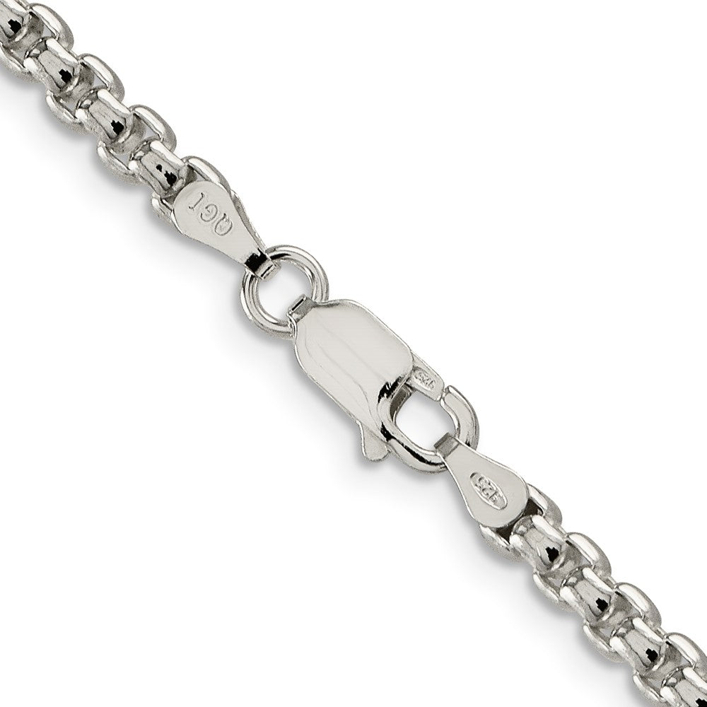 Sterling Silver 3.6mm Round Box Chain 22 Inches