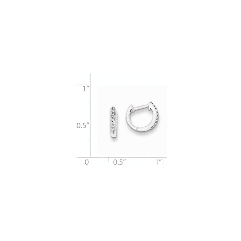 Sterling Silver Rhodium Diam. Huggie Earrings