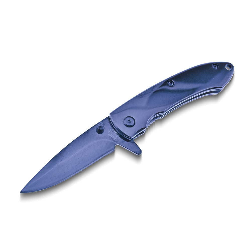 Case Frost Cutlery Blue Titanium Coated Stainless Steel Tactical Knife