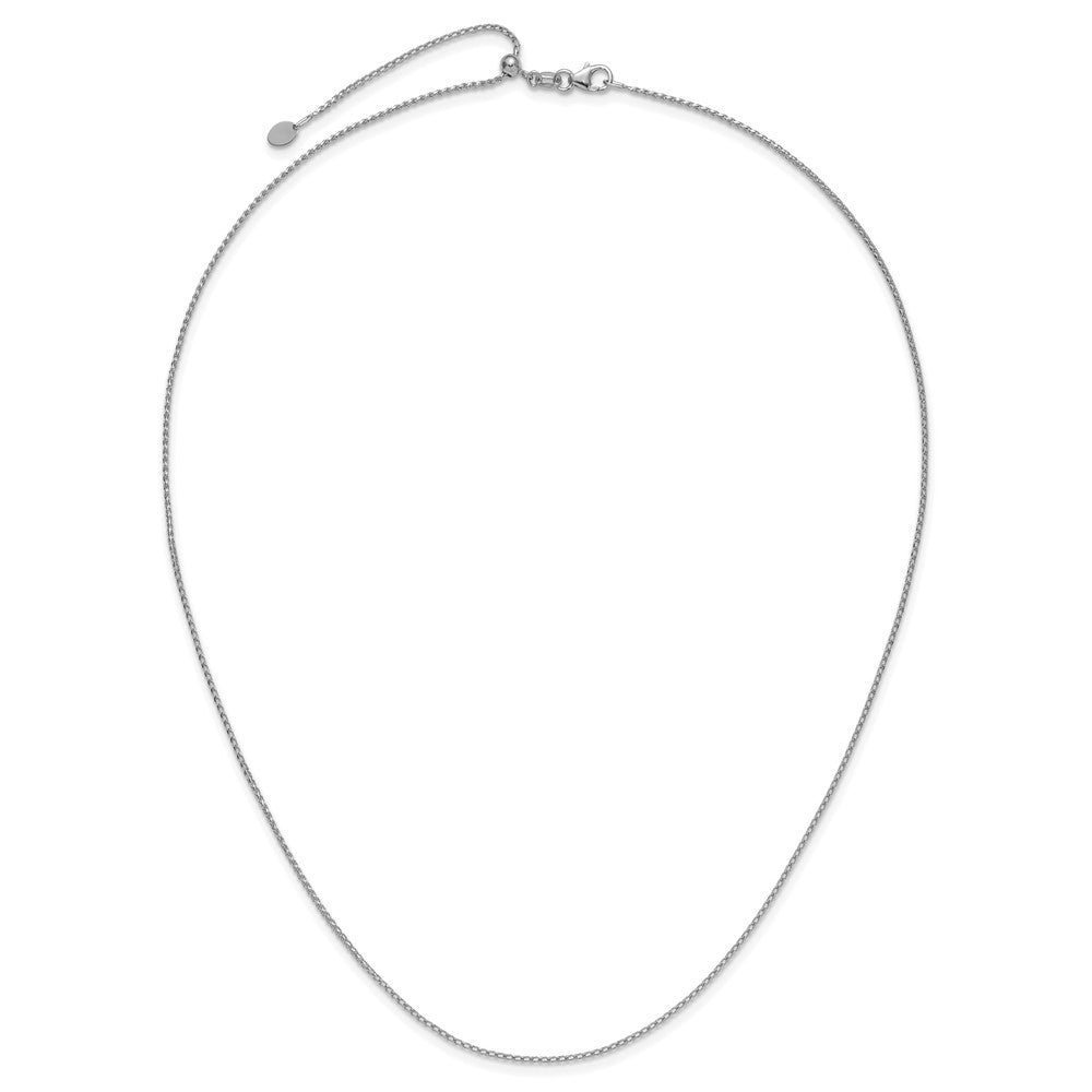 14K White Gold Adjustable 1.15mm D/C Open Franco Chain