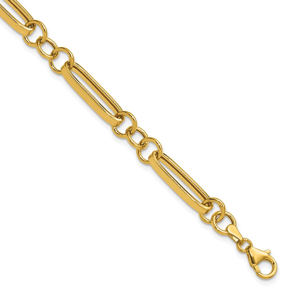 14K Polished Fancy Link Bracelet 7.5  inches