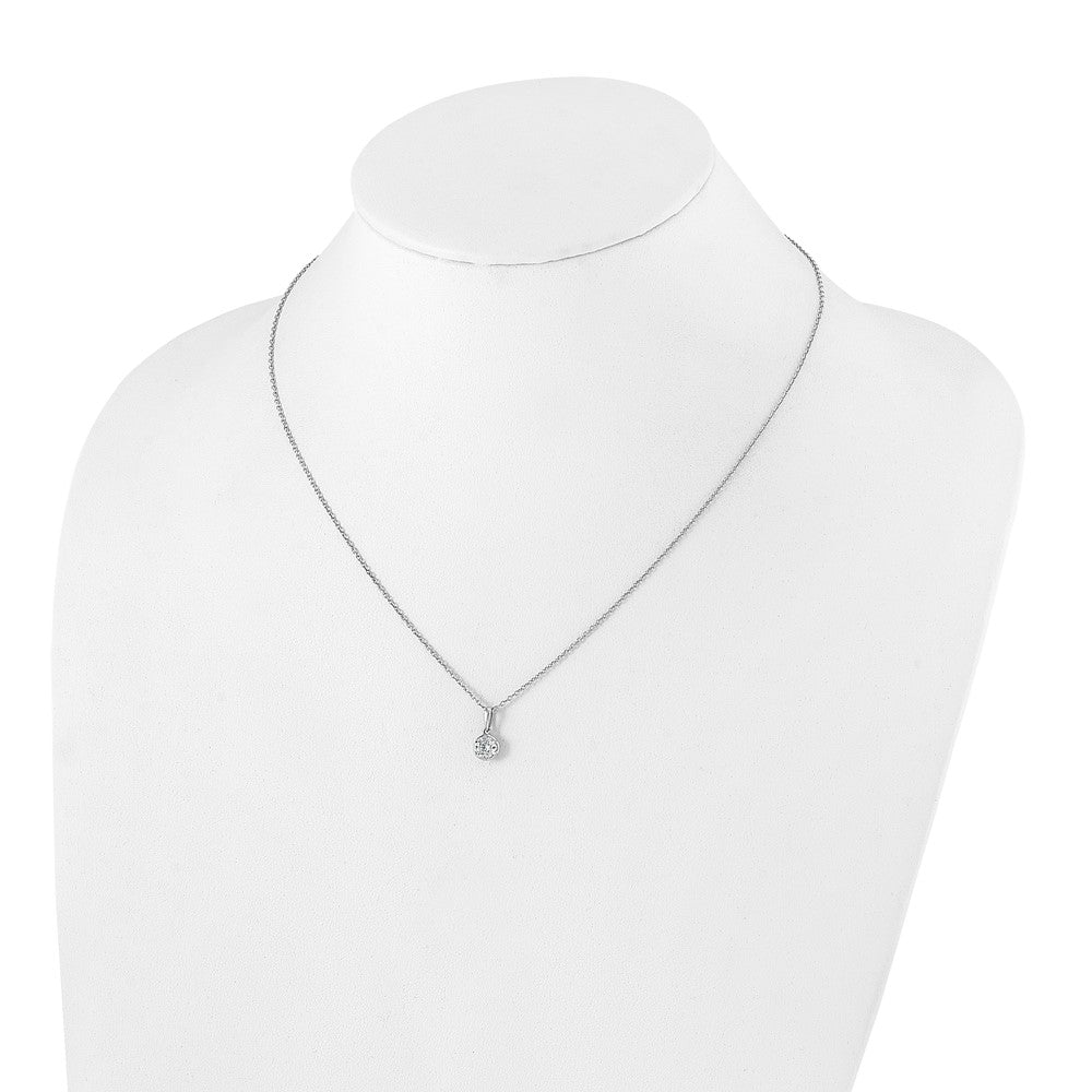 True Origin 14k White Gold 1/2 carat Lab Grown Diamond VS DEF 18 inch Solitaire Pendant Necklace