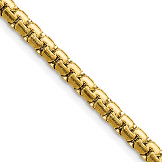 Chisel Stainless Steel Polished Yellow IP-plated 4mm 20 inch Flat Box Chain